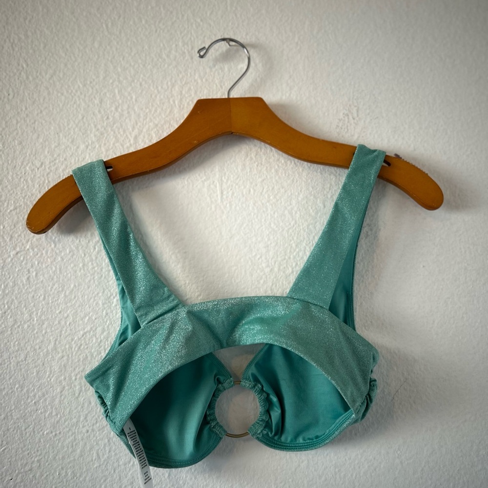 Vitamin A Skylar Top Aqua Metallic Size M - Picture 6 of 8